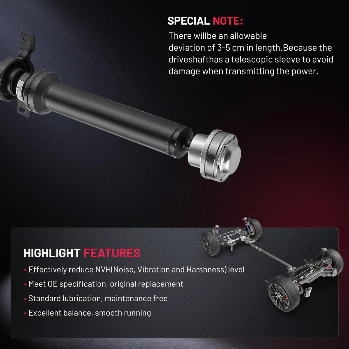 Rear Prop Shaft Assembly for Cadillac CTS (2008–2014) AWD Auto Trans 65-1007