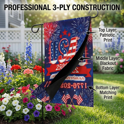 250th Anniversary Garden Flag for USA (12x18 inches)