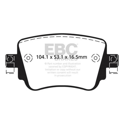 EBC Greenstuff Rear Brake Pads for Volkswagen Golf SportWagen (2017–2018) TLX-ebcDP22201-CL360A73