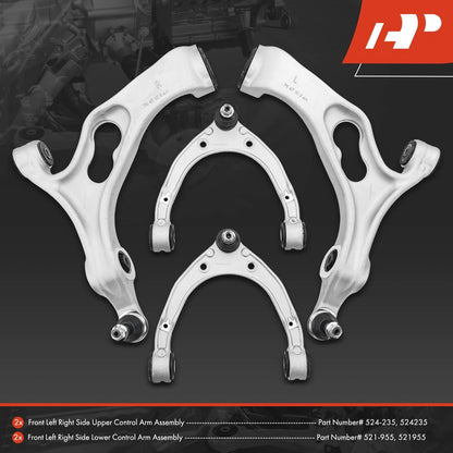 Set of 4 Control Arm Ball Joints for Porsche Cayenne (2011–2018) - 7P0407151B, 7P0407151C, 7P0407151D, 7P0407151E