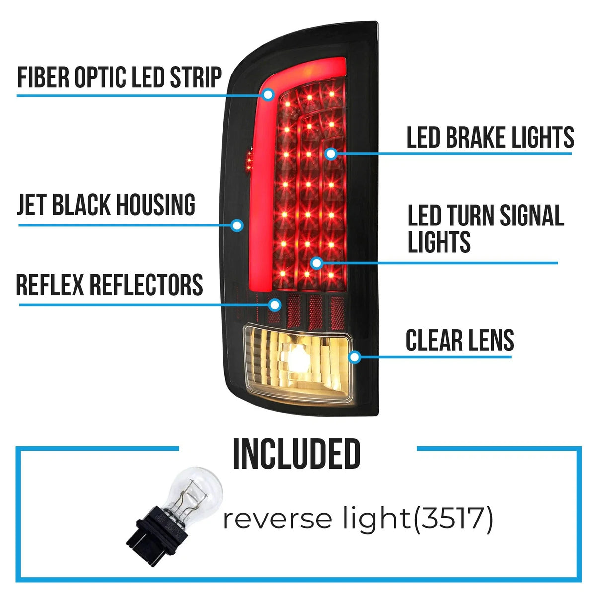 LED Tail Lights for Dodge Ram 1500 2500 3500 (2002–2006)