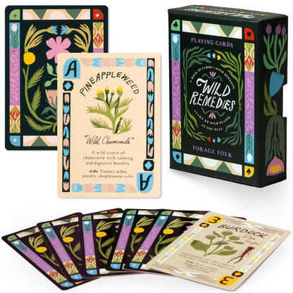 Set of 4 Poker Playing Cards in Earthy Tones and Vibrant Colors