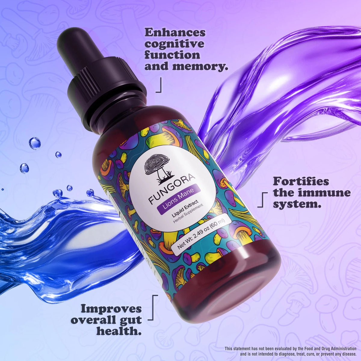 Fungora Lion's Mane Liquid Extract for Nootropic Brain Support