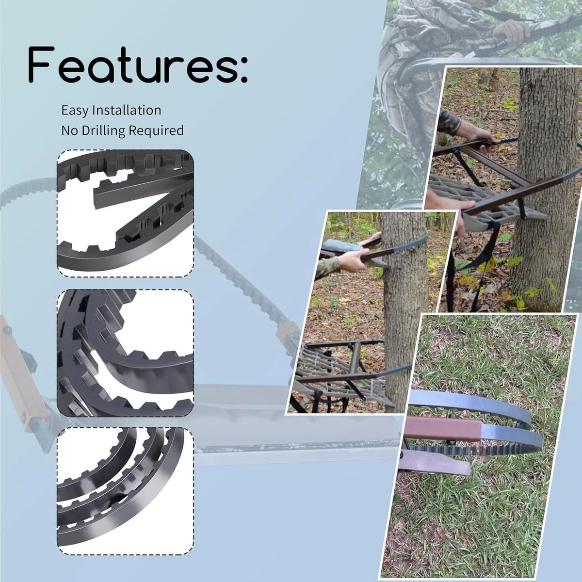 2X 61in Traction Belts for Lone Wolf Sit & Climb Tree Stand
