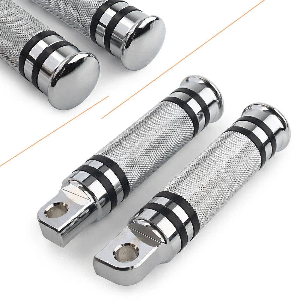 Pair Aluminum Male Mount Footpegs Footrests for Harley Chrome