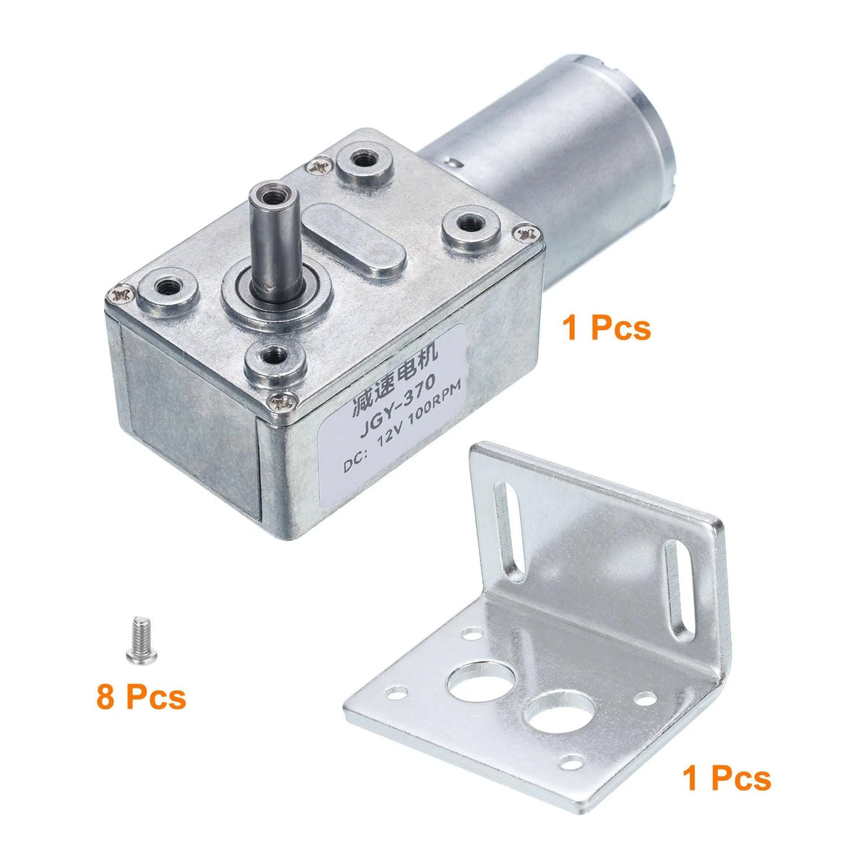 12V High Torque Turbine Worm Geared Motor 6mm Silver for Various Applications