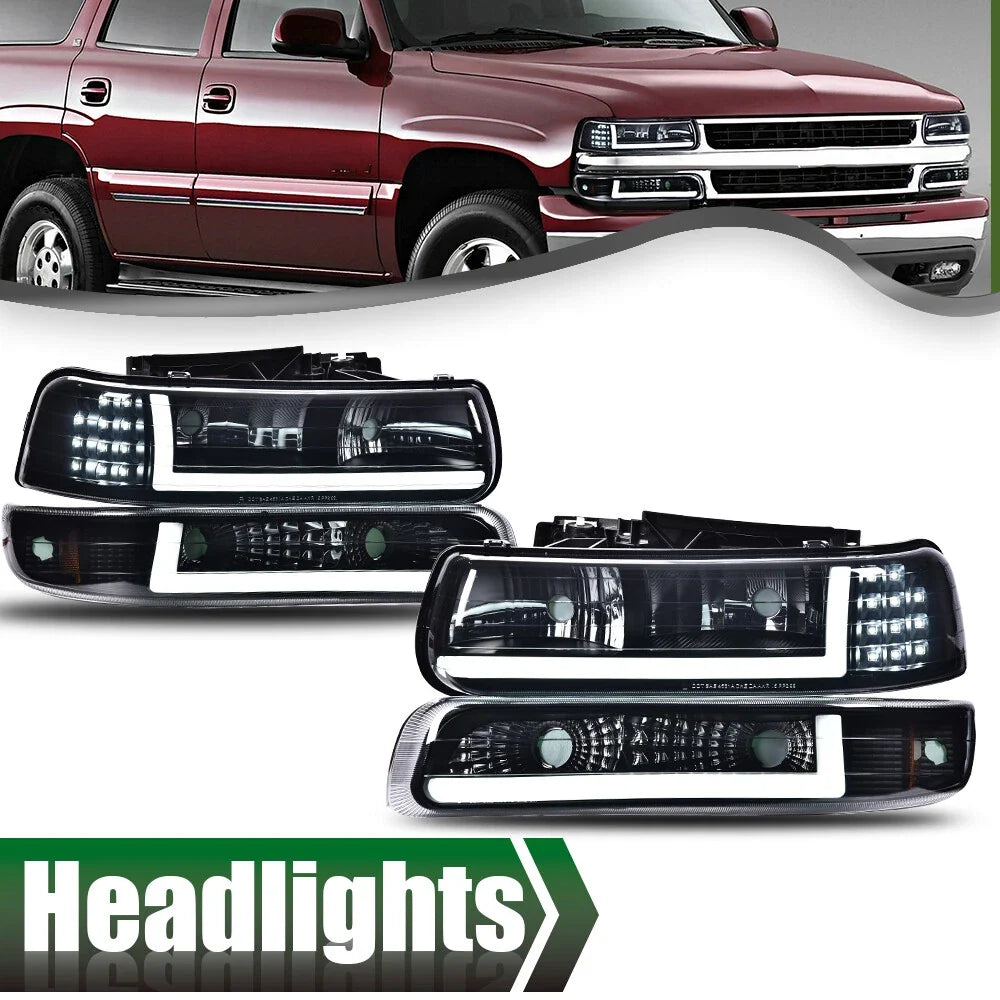 LED DRL Bar Headlights & Bumper Lamps for Chevy Silverado/Tahoe (1999–2006)