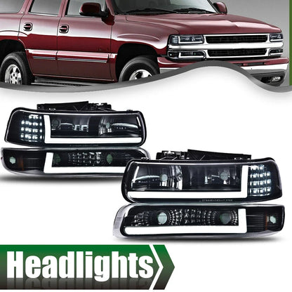 LED DRL Bar Headlights & Bumper Lamps for Chevy Silverado/Tahoe (1999–2006)