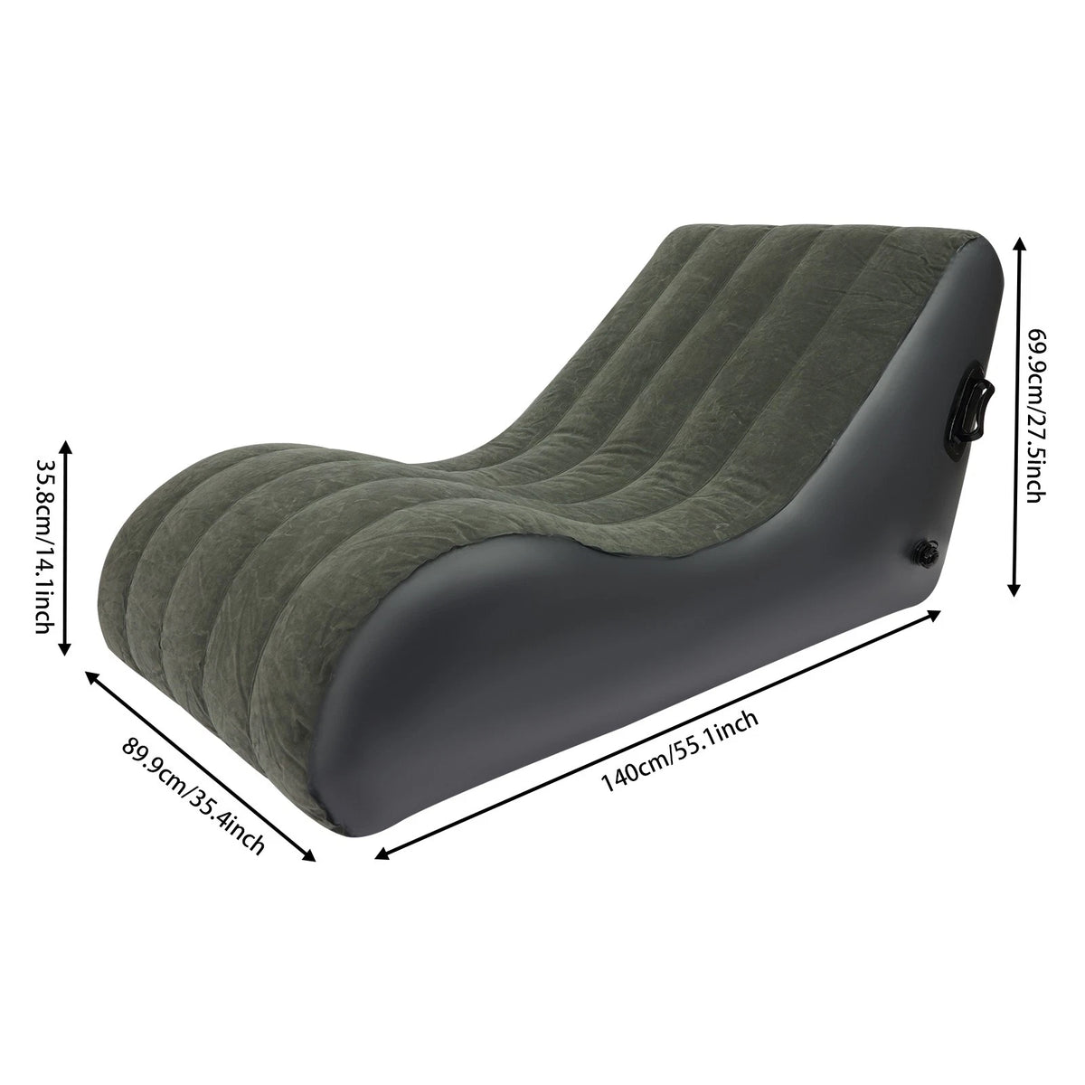 PVC Flocking Inflatable Sofa Bed for Max Capacity 440.92lbs