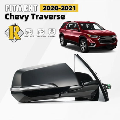 Side Mirror with Turn Signal & Camera for Chevy Traverse (2020–2021) 8 Pin