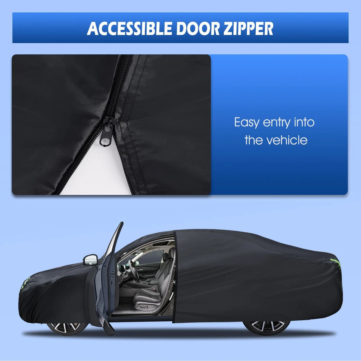 6 Layers Waterproof Car Cover for Automobiles, Size A3 with Zipper C