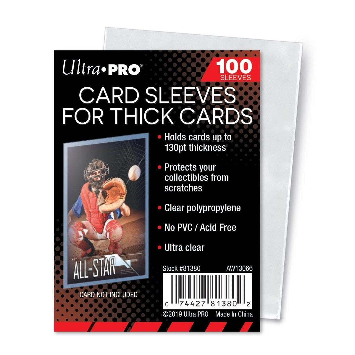 Ultra Pro Clear Thick Card Sleeves for Cards (1-Pack)