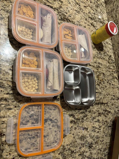 2X Snackle Box Container for Bento Box (Stainless Steel)
