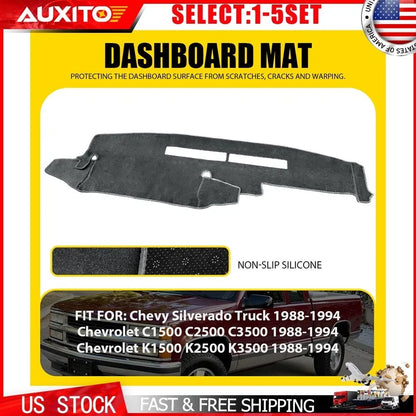 Set of 1 Dashmat Dashboard Cover for Chevy Silverado C1500 K1500 K2500 (1988–1994)