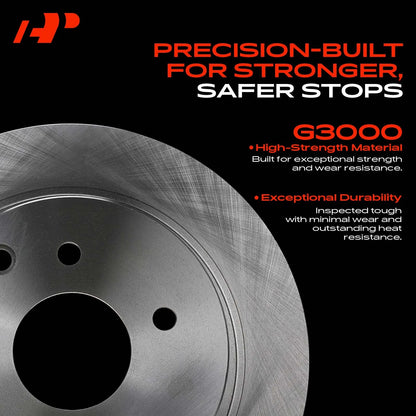 Set of 2 Rear Disc Brake Rotors for Dodge Attitude, Hyundai Accent (2012–2021) R-31612