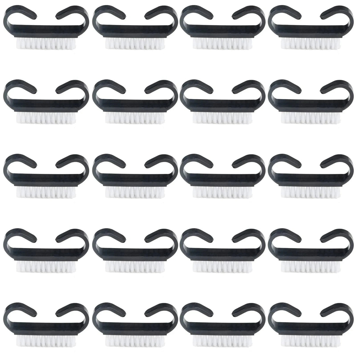 20X Nail Cleaning Brushes for Home Use - Plastic with Black Handle