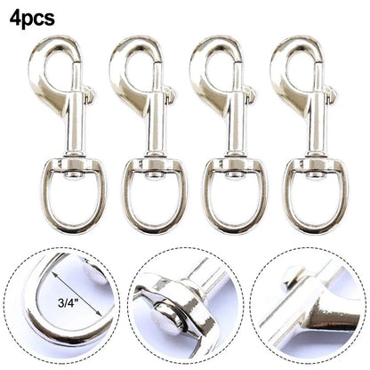 Set of 4 Zinc Alloy 3.5in Flag Swivel Snap Hooks for Flagpole Accessories