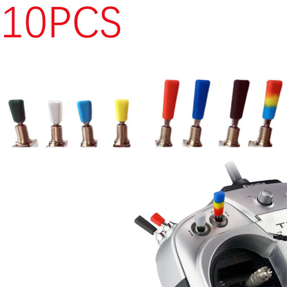 10PCS Non-Slip Rubber Switch Cover Caps for RC Transmitter Multicolor