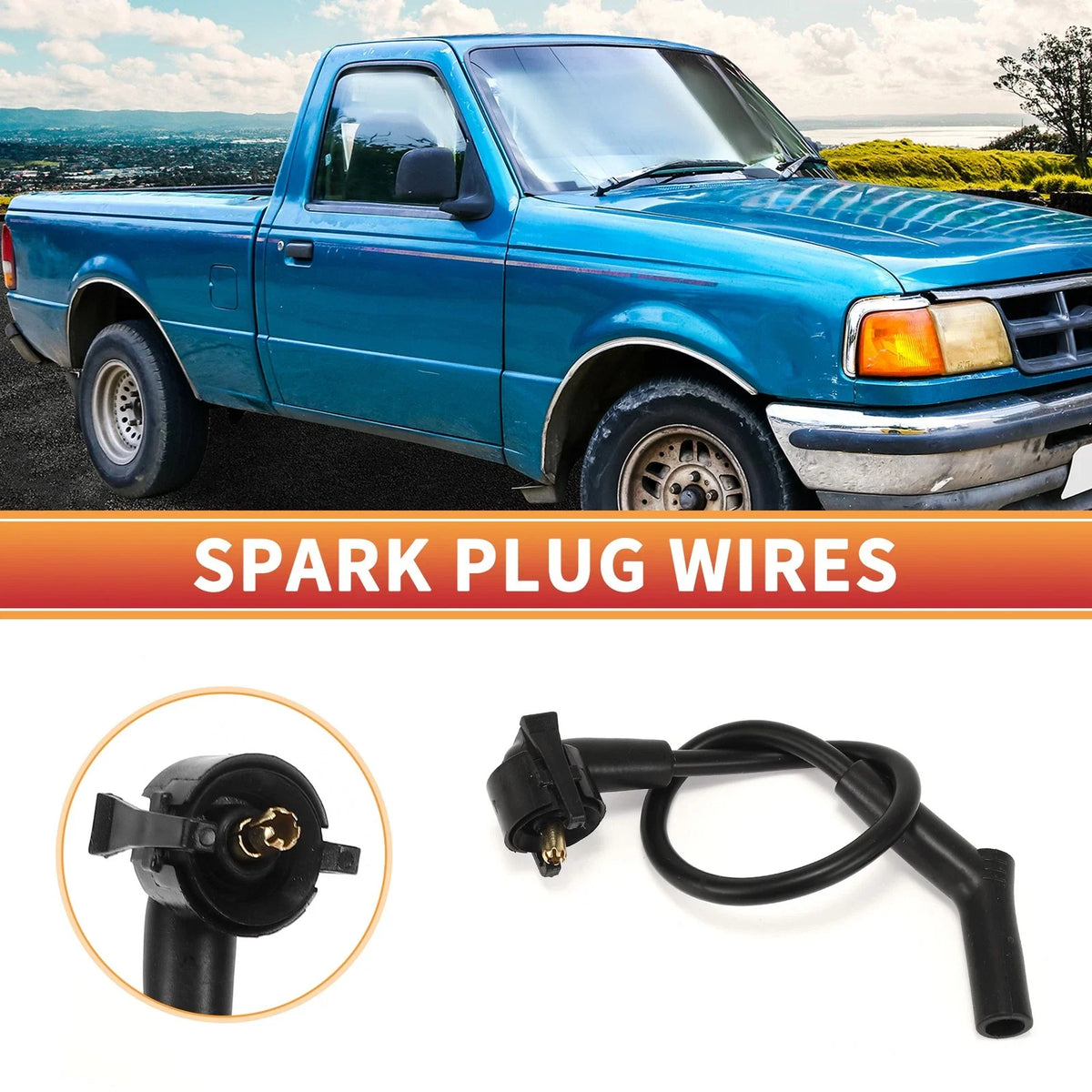 6X Spark Plug Wire Ignition Coil Cable No.F8PZ-12259-CA for Ford Ranger (1998–2011)
