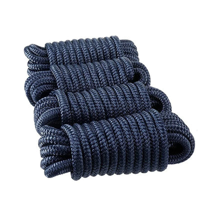 Set of 4 Double Braided Nylon Boat Dock Lines for (20FT)