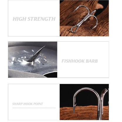 Fishing Hooks Set of 51 (2#/4#/6#/8#/10#) Black Fishing Accessories