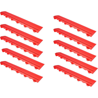Set of 10 Swisstrax Pro Floor Looped Edge Tiles, Silver - 504.031.204A-10PK