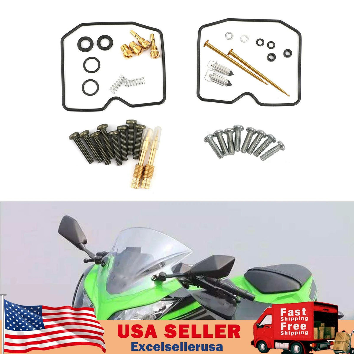 Carburetor Rebuild Kit for Kawasaki EX250 Ninja 250R (2008–2012) M566-A104