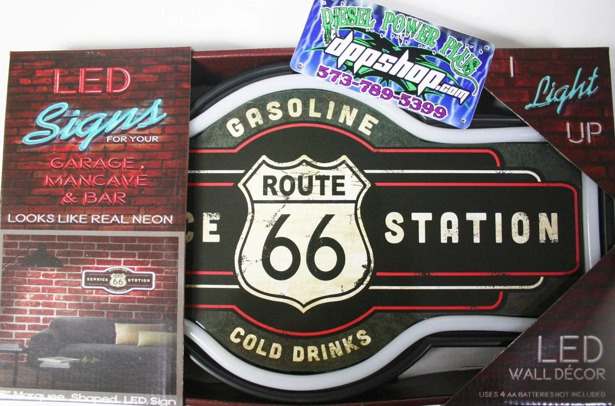 Route 66 LED Neon Sign for Mancave Garage Home Decor