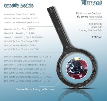 Fuel Pump Gas Tank Retainer Lock Ring Wrench for Harley-Davidson FL Series (For01006)