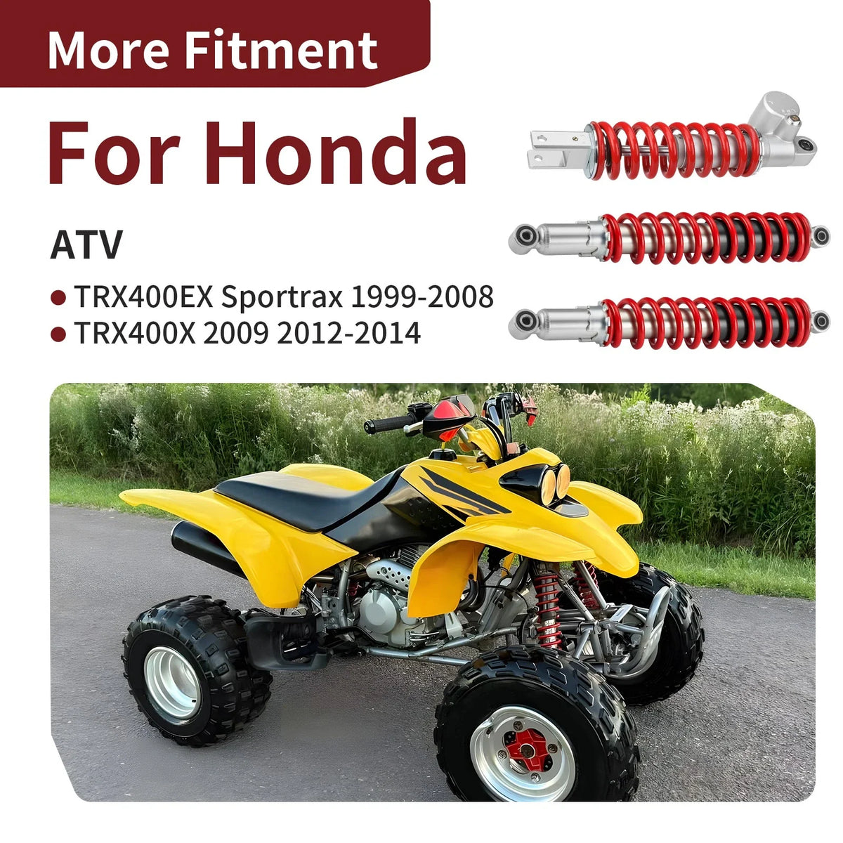 Front Rear Shock Absorbers for Honda Sportrax 400 TRX400X (1999–2014)