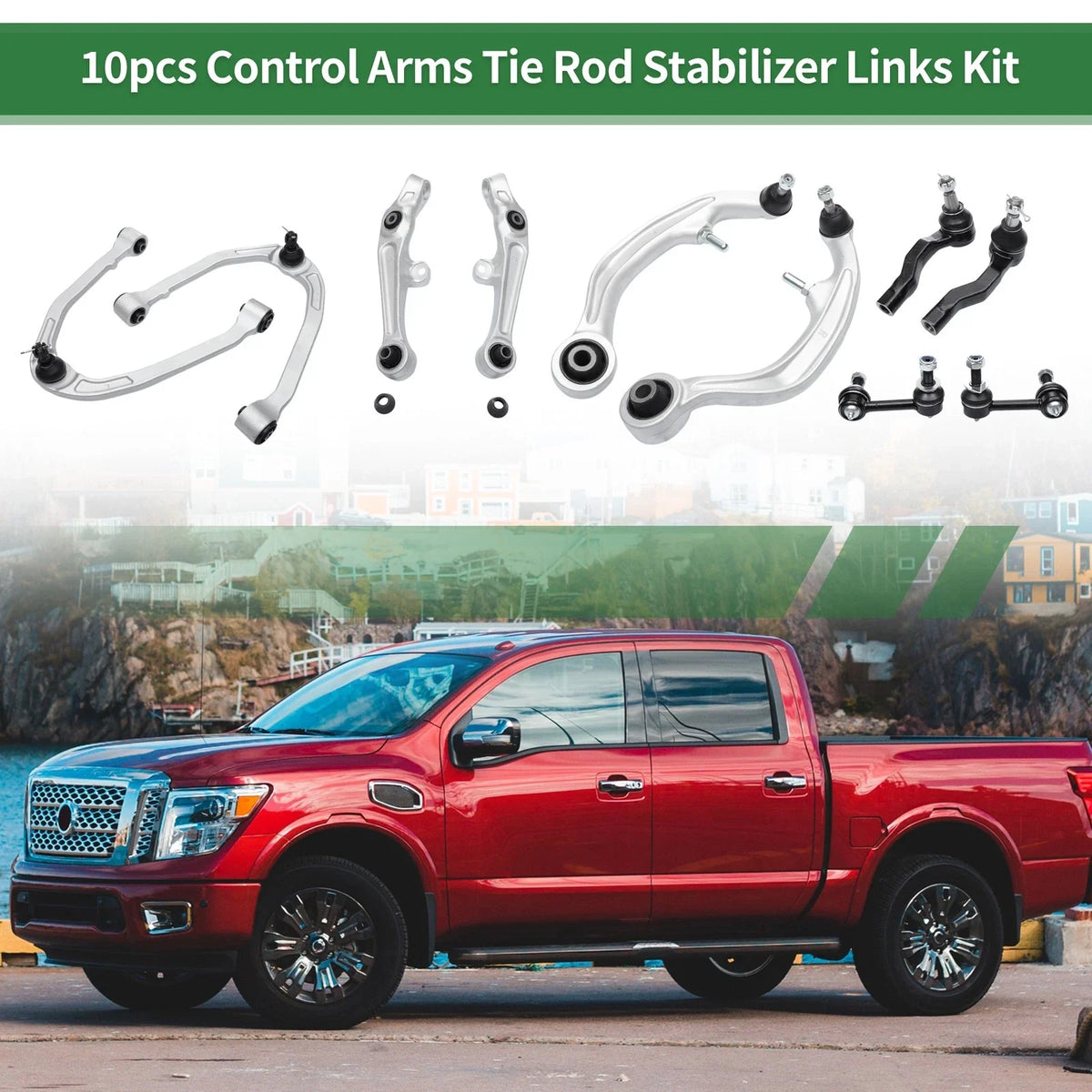 10pcs Front Suspension Kit Control Arm Sway Bar Link for Nissan 350Z (2003–2009)