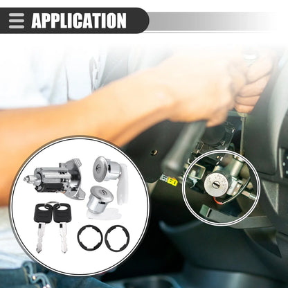 Ignition Switch Lock Cylinder Door Lock Cylinder Kit with 2 Keys for Ford F150 (1997–2003)