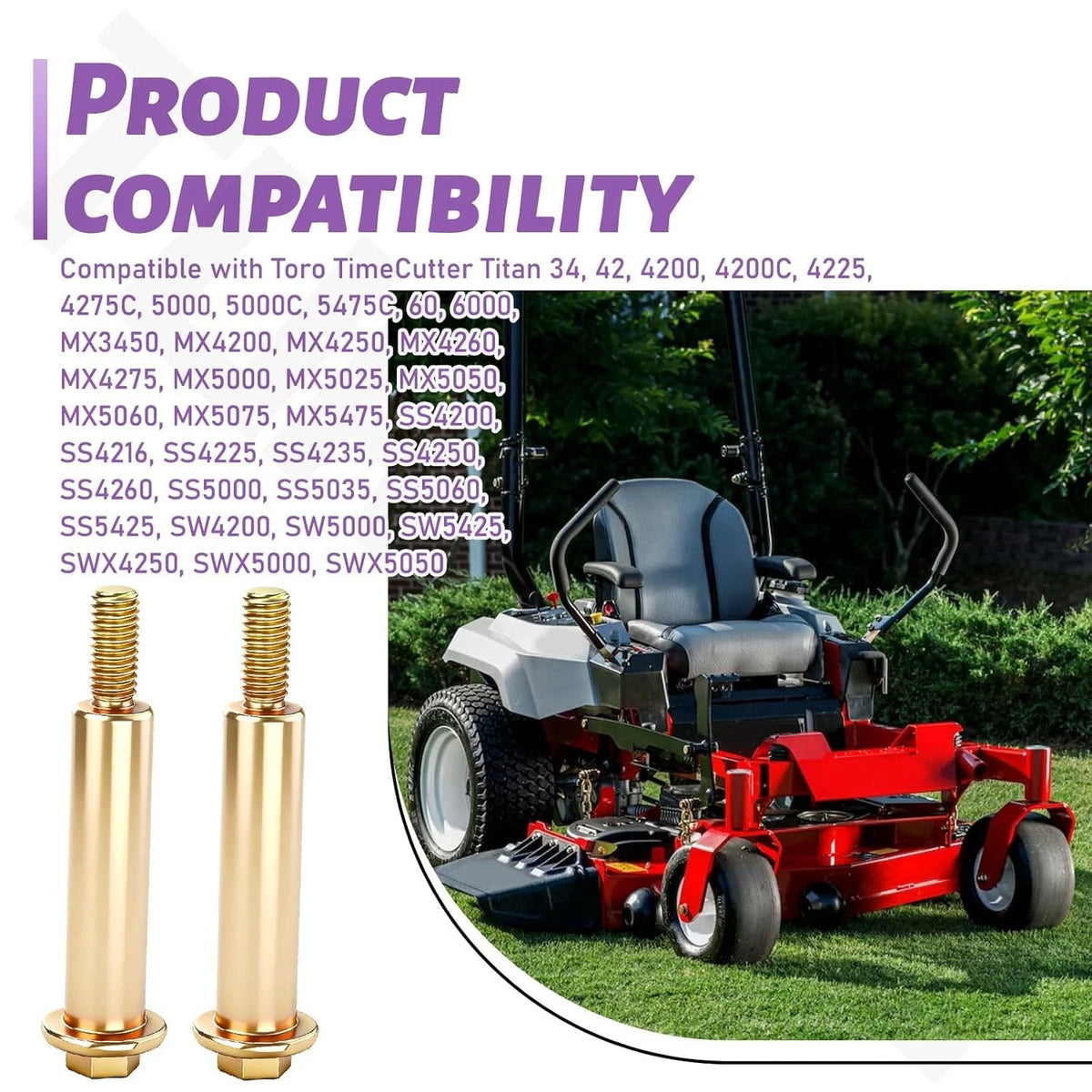 2X Shoulder Bolt for Toro Exmark Zero Turn Lawnmowers