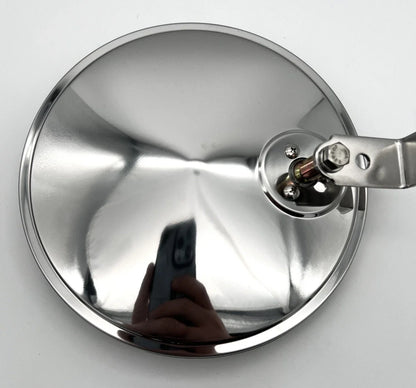 Convex Round Mirror with Offset Stud for Smooth Stainless 8.5 Inch