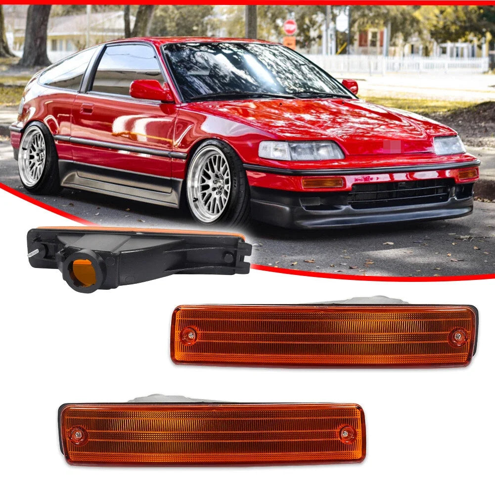 OE-Style Amber Lens Front Bumper Turn Signal Lights for Honda CRX (1990–1991)