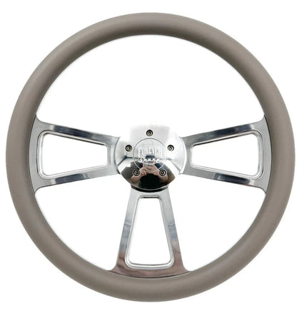 Polished 5 Hole Steering Wheel 18 Inch Gray for Peterbilt Kenworth Freightliner (1998–2024)
