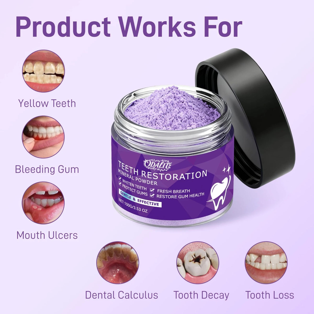 Teeth Whitening Mineral Powder for Teeth Restoration (1 Ounce)