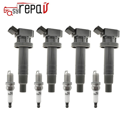 Set of 4 Ignition Coils & Spark Plugs for Toyota Corolla Celica Matrix (2000–2008) UF247