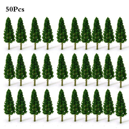 50Pcs 5.8cm Model Trees for HO Scale Train Railroad Diorama Landscape