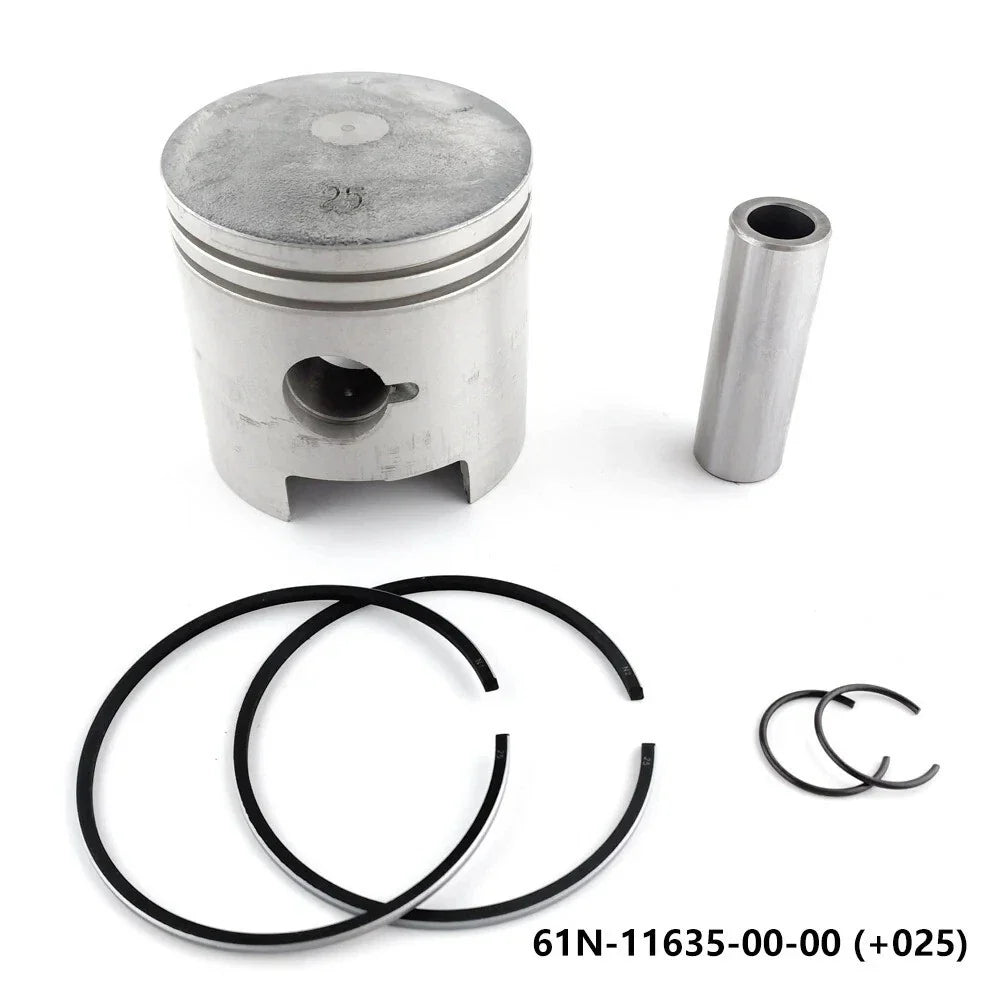 2 Sets Piston Set +025 for Yamaha 2T 25 30HP Outboard (61N-11635-00, 61N-11604-00)