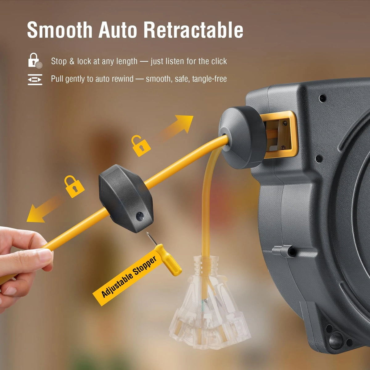 50 FT Extension Cord Reel for SURAIELEC (14 Gauge)