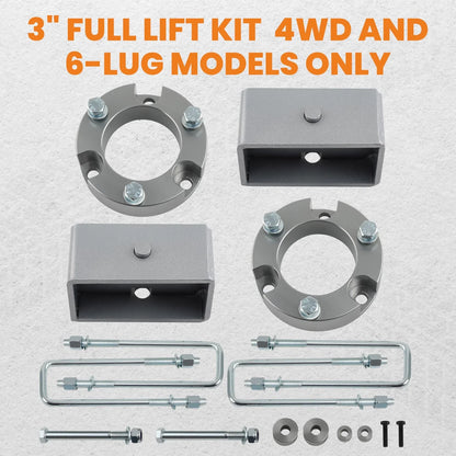 3" Leveling Lift Kit Spacers for Toyota Tacoma 4WD (2005–2023)