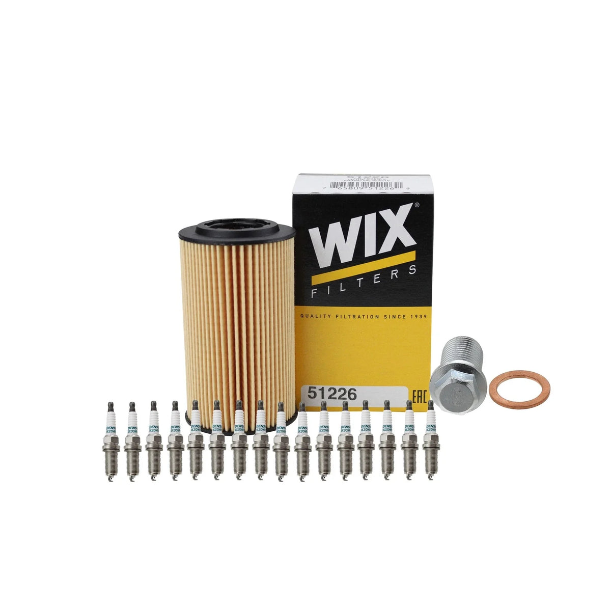 Wix Engine Oil Filter & Denso 16 Iridium LL Spark Plugs for W220 S55 AMG (2000–2006)