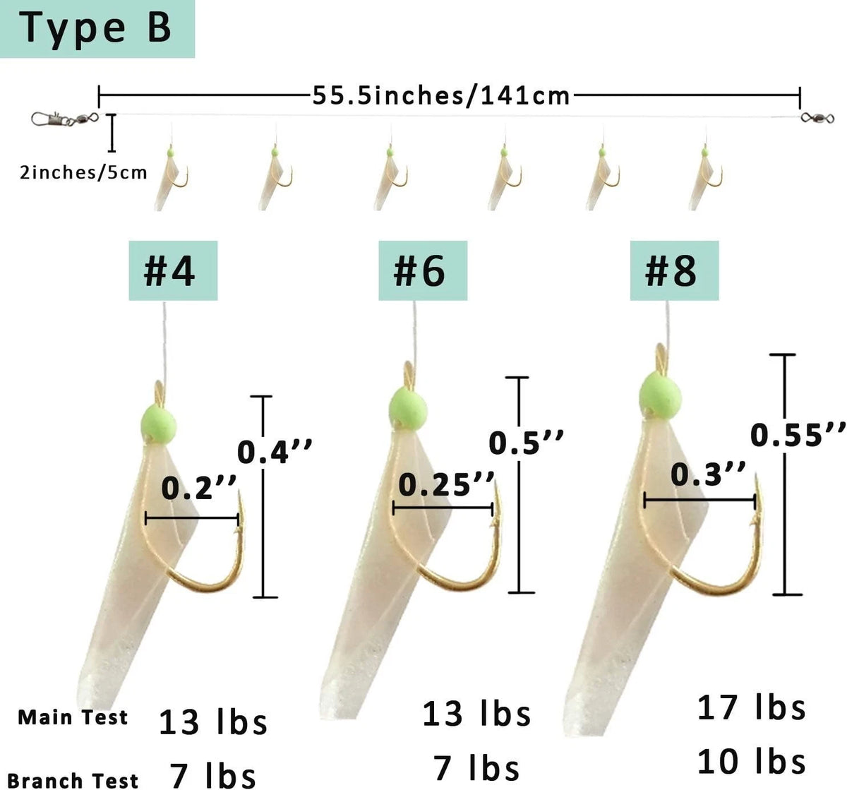 Set of 15 Glow Lures for Mackerel Fishing
