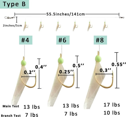 Set of 15 Glow Lures for Mackerel Fishing