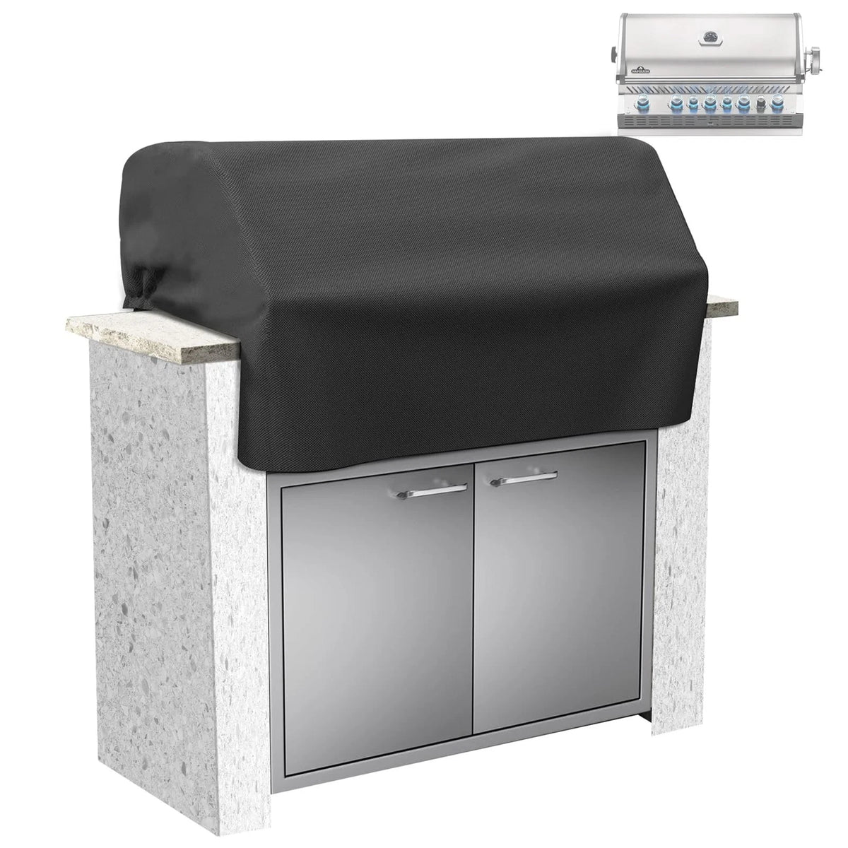 Built-in Grill Cover for Napoleon 41.75" x 25.5" x 25.25" (Black)