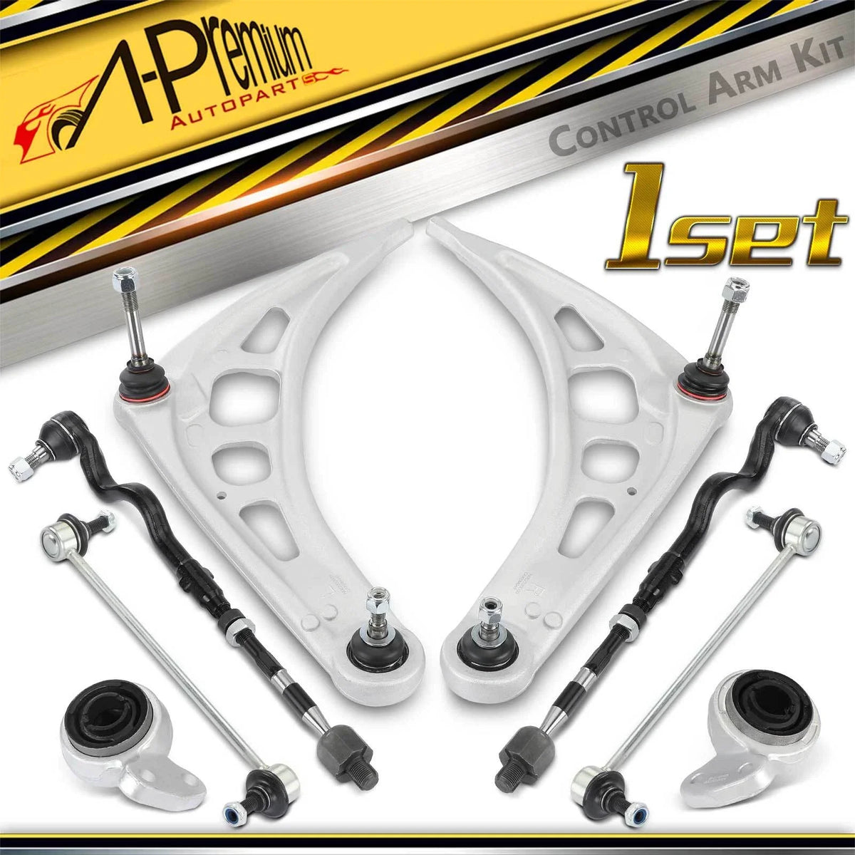 Set of 8 Front Control Arm Sway Bar Link Tie Rod for BMW 325i 328i (2001–2005)
