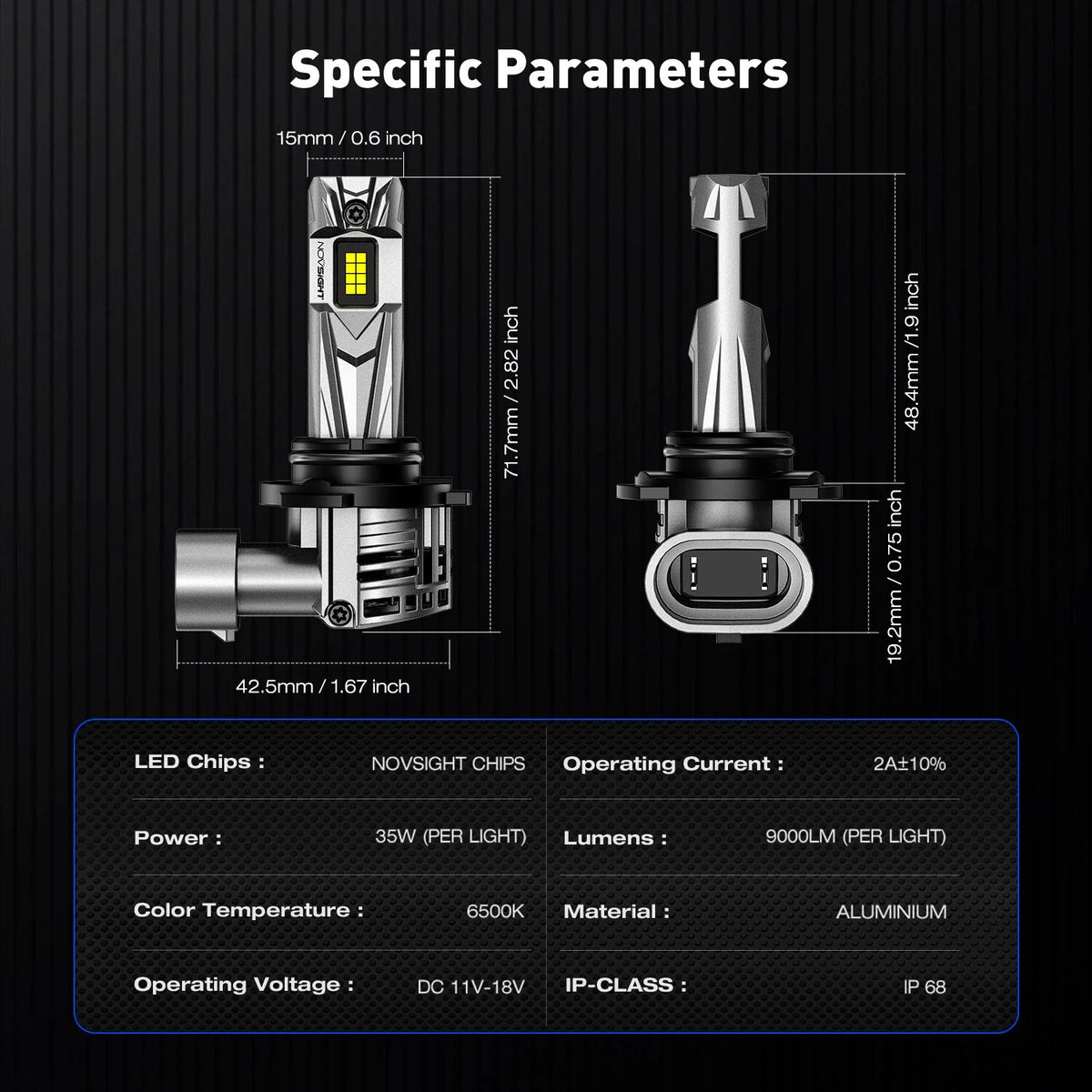 4X 9006 9005 Combo LED Headlight Bulbs for NOVSIGHT (2010–2023)