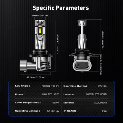 4X 9006 9005 Combo LED Headlight Bulbs for NOVSIGHT (2010–2023)