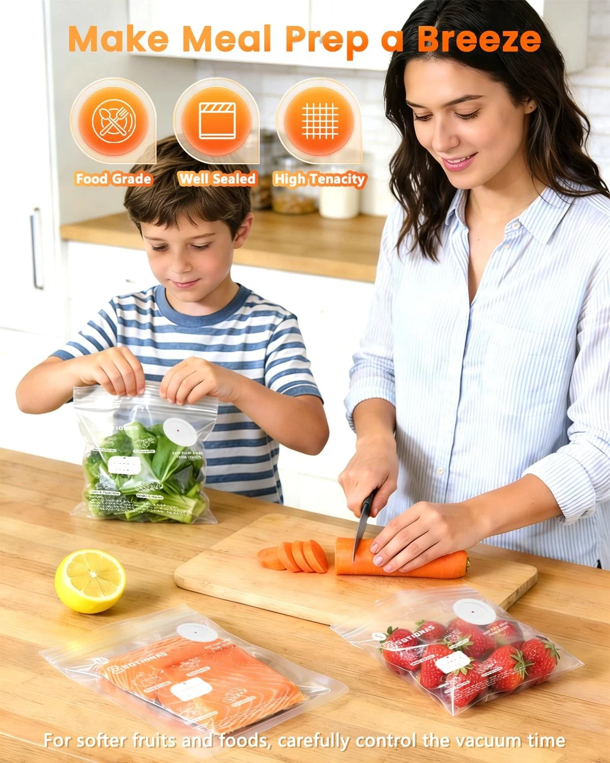 Vacuum Sealer Bags for Food (Reusable, BPA-Free)